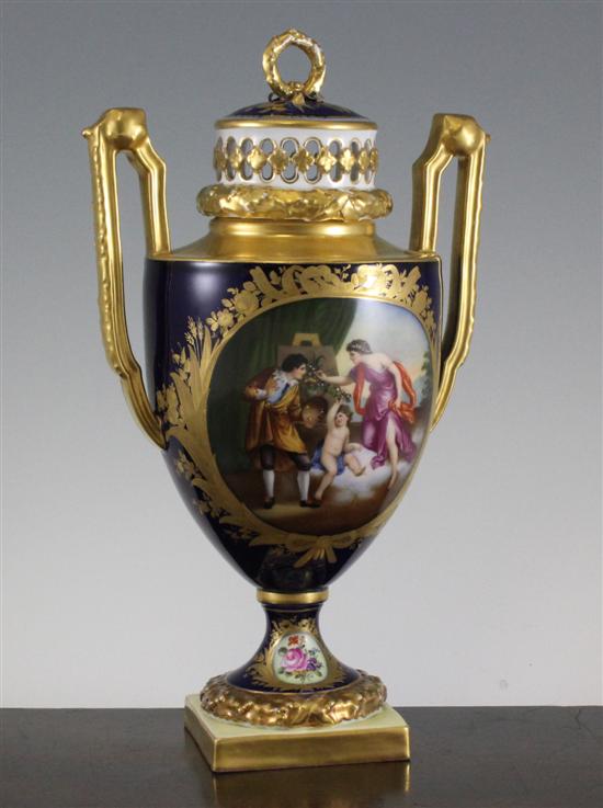 A Vienna style porcelain vase and