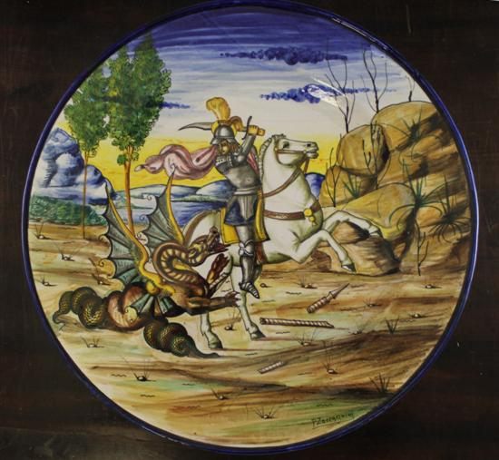 A pair of Italian maiolica chargers