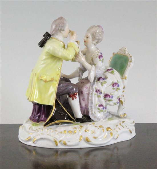 A Meissen group of a lady and gentleman 17124e