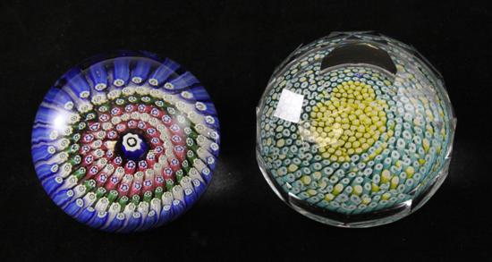 Two Whitefriars glass paperweights