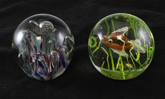 A Victorian glass dump paperweight with