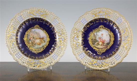 Two Meissen cabinet plates late 19th