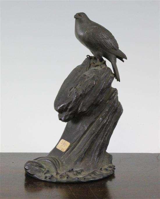 A Japanese bronze figure of a sea eagle