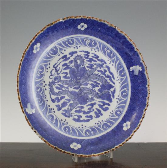 A Chinese blue and white dragon  1712a9