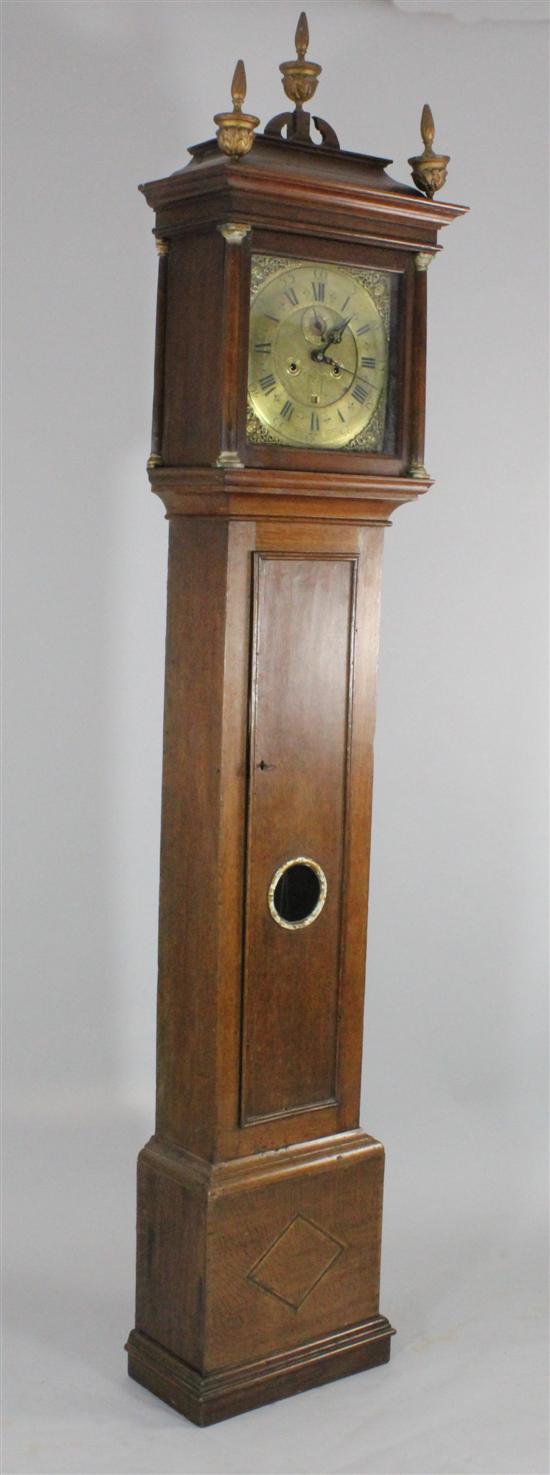 A mid 18th century oak eight day