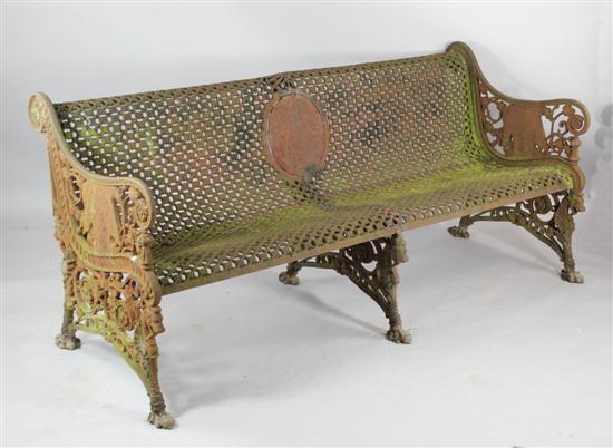 A Victorian cast iron bench 6ft 17130f