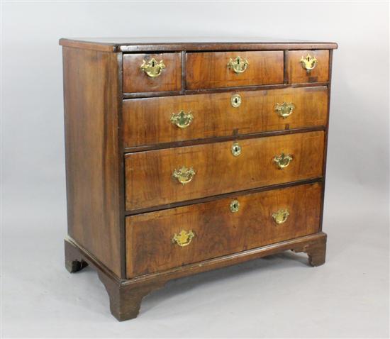 An early 18th century walnut chest