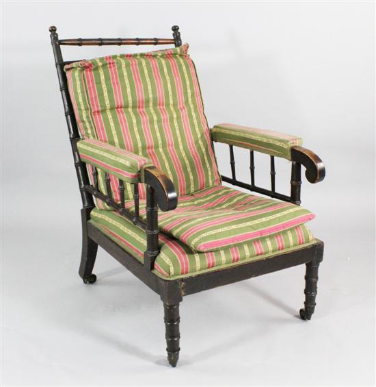 A Regency simulated bamboo armchair