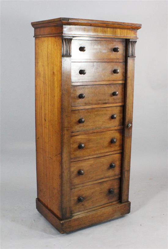 A Victorian walnut Wellington chest