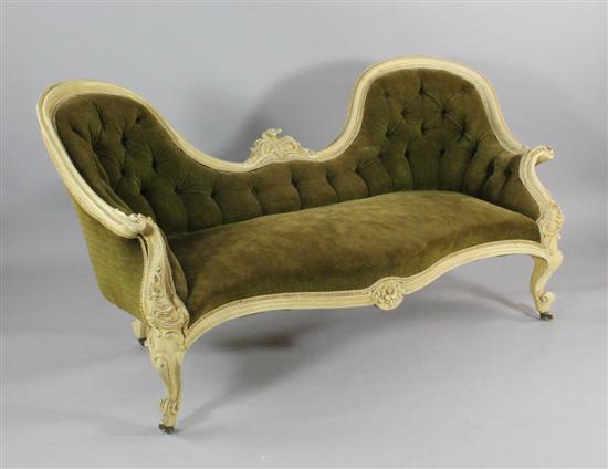 A Victorian white painted settee