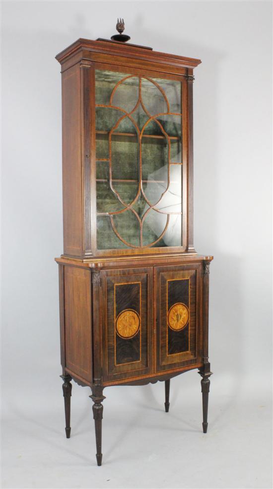 An Edwardian inlaid mahogany display 17137a