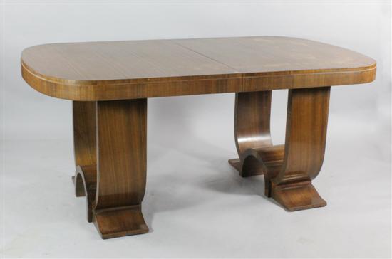 An Art Deco walnut extending dining 171385