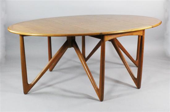 A 1970's Danish teak gateleg table