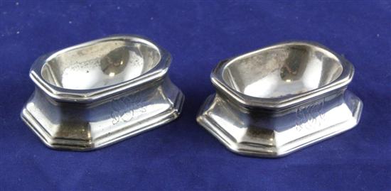 A pair of George I silver trencher 1713dd