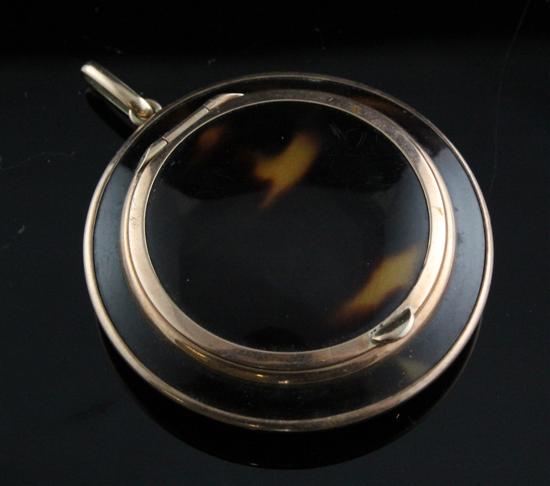 A George V 9ct gold mounted tortoiseshell