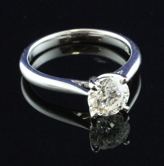 An 18ct white gold mounted solitaire