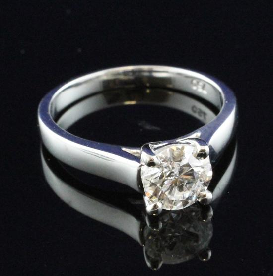 An 18ct white gold solitaire diamond