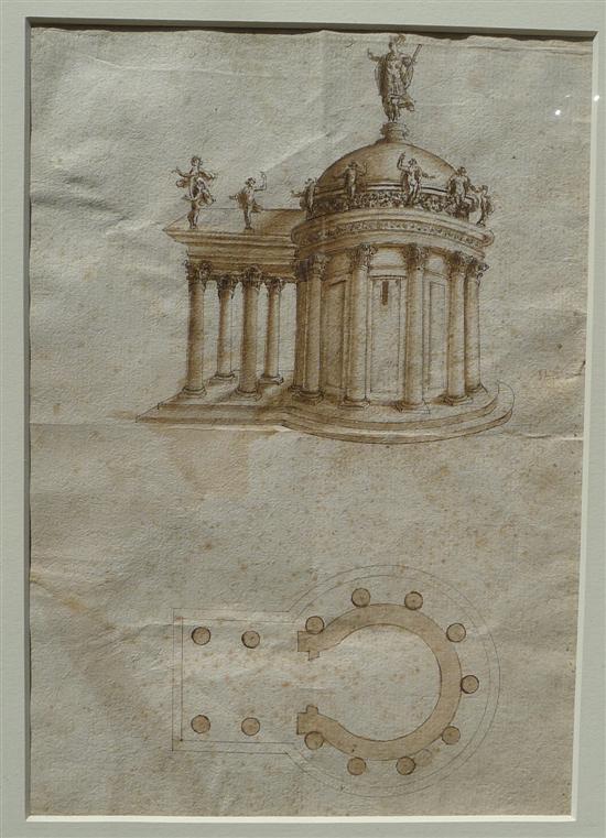 Old Master ink and wash Study of 1714bc