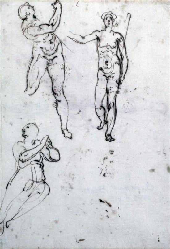 Old Master pen and ink Figure studies 1714b7