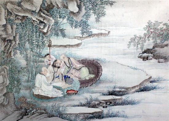 Chinese School watercolour and 17150c