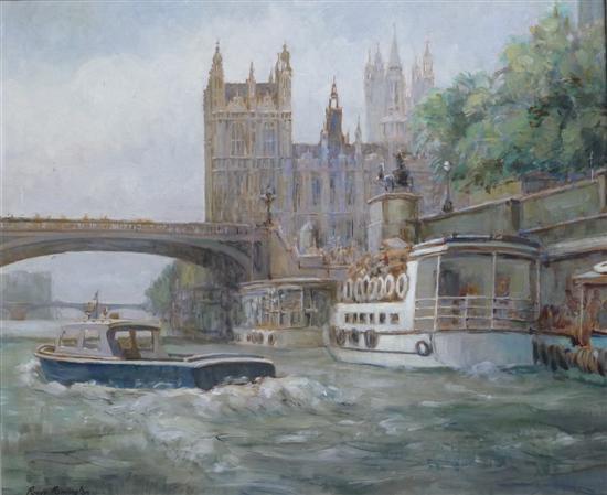 Roger Remington oil on board Westminster