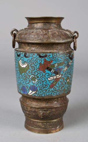 A Japanese Cloisonne and Bronze