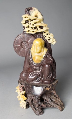 A Fine Chinese Carved Soapstone of BuddhaFinely