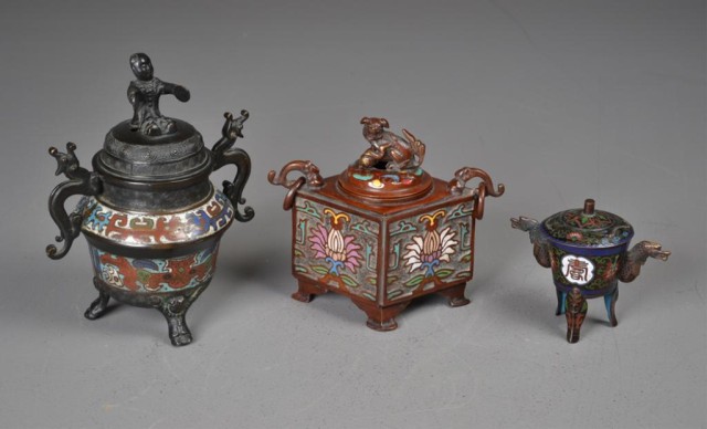  3 Chinese Cloisonne And Enamell 1715fd