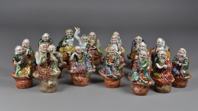  18 Chinese Porcelain Lohan FiguresEach 171616