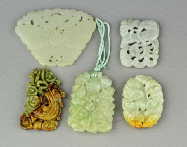  5 Chinese Carved Jade Jadeite 171638
