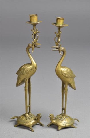 Pr Chinese Egret Form Candle StandsFinely 171642