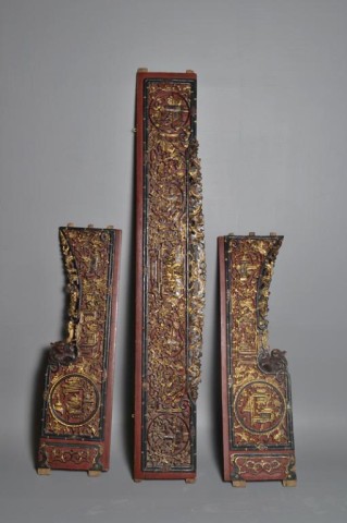  4 Pcs Chinese Carved Gilt Wood 17165d