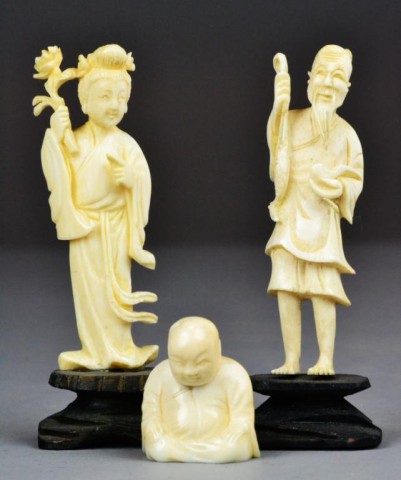  3 Chinese Carved Ivory FiguresThree 171671