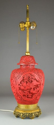 Chinese Carved Cinnabar Vase And 171699