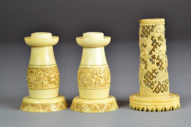  3 Pcs Chinese Carved IvoryTo 1716ac