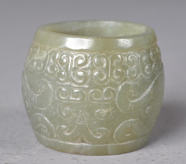 Chinese Carved Jade DrumCarved 1716ba