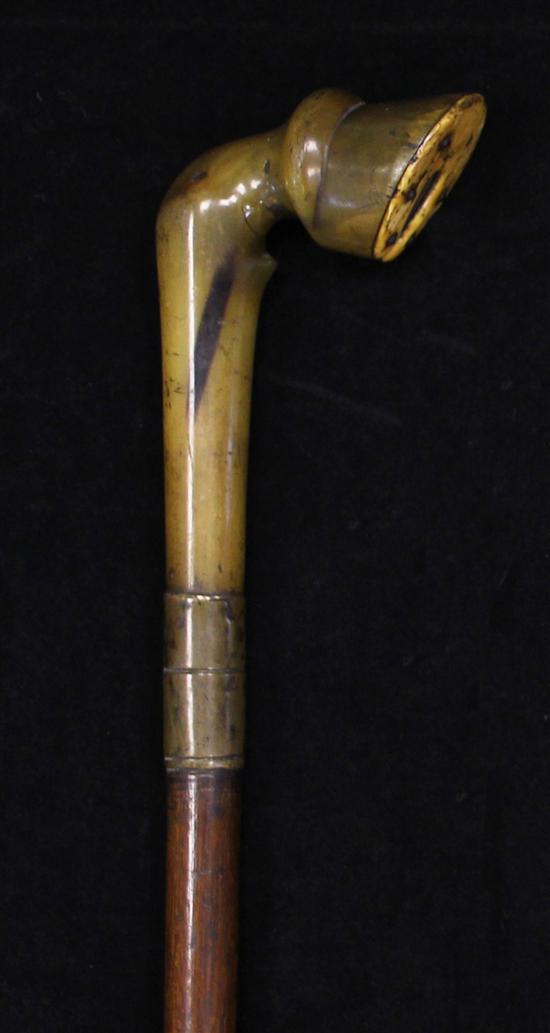 A rhinoceros horn handled hardwood 1716cd