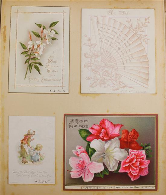 Three albums of Victorian greeting