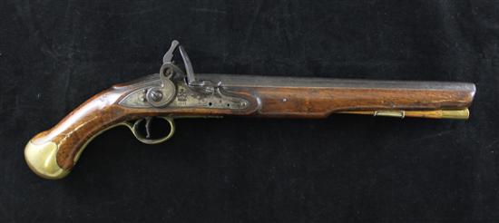 A Georgian flintlock pistol marked