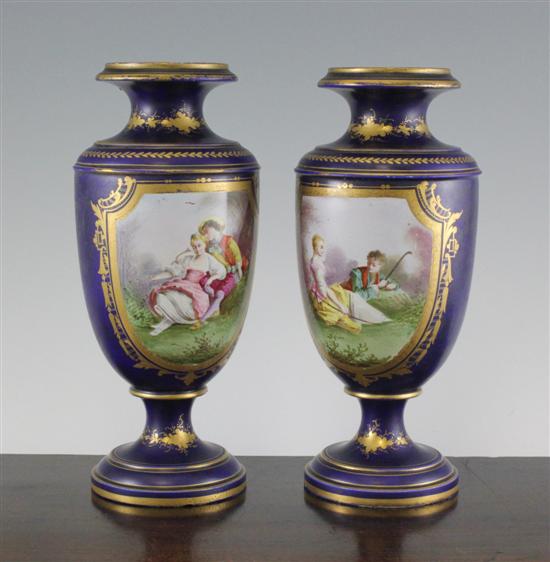 A pair of Sevres style porcelain