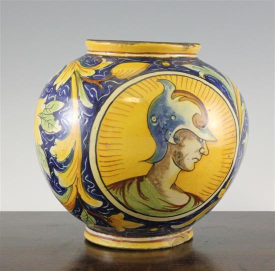 An Italian maiolica globular vase probably