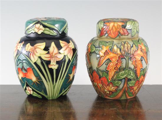 Two Moorcroft small ginger jars