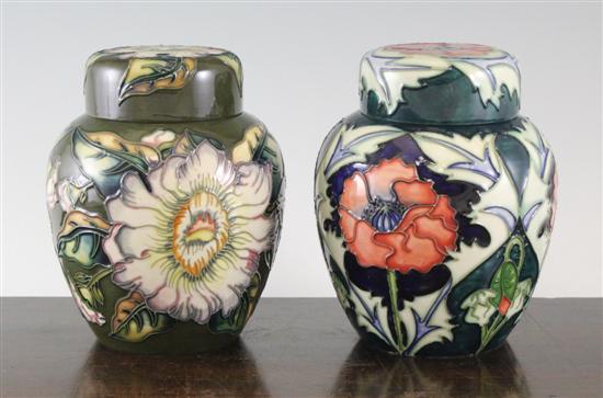 Two Moorcroft small ginger jars