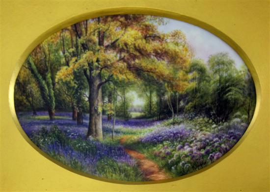 A Royal Worcester plaque of Bluebells