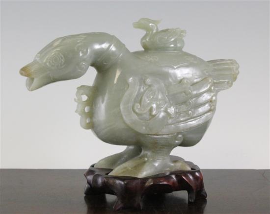 A Chinese green jade vessel and 171806