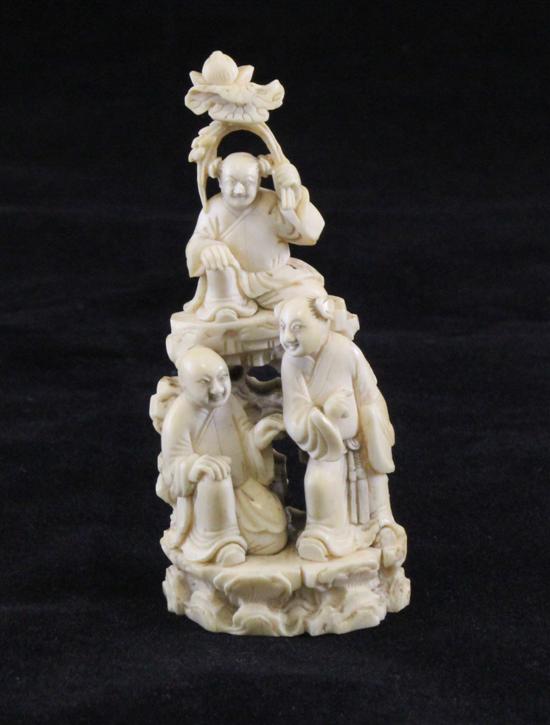 A Chinese ivory group early 19th