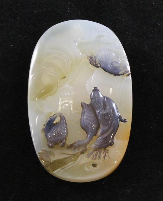 A Chinese Suzhou style agate pendant 17180a