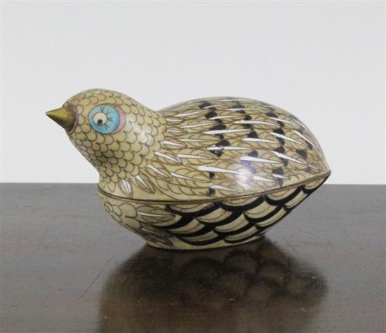 A Chinese cloisonne enamel quail  171812