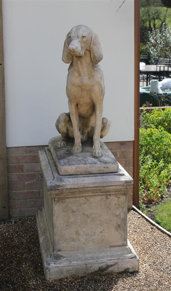 A pair of composition garden statues