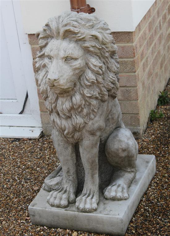 A pair of composition garden statues